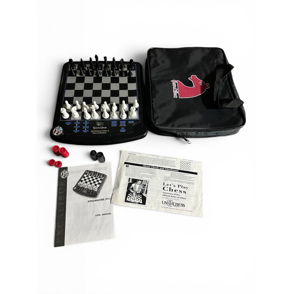 Excalibur King Master II Electronic Chess Game 911E-2 Working Missing 1 Checker